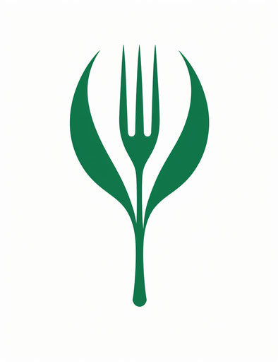 Fork and fork logo, in the style of velvia, green academia 24:31
