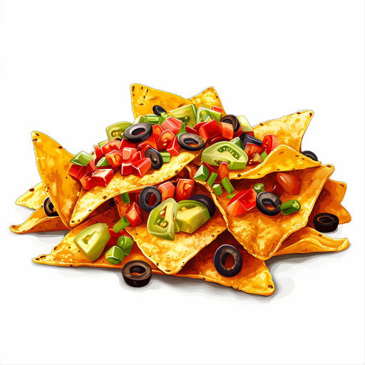 Realistic nachos clipart on flat white background