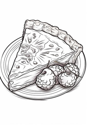Printable cute pie slice coloring page