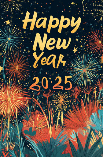 Cheerful Happy New Year 2025 Images NYE Artworks