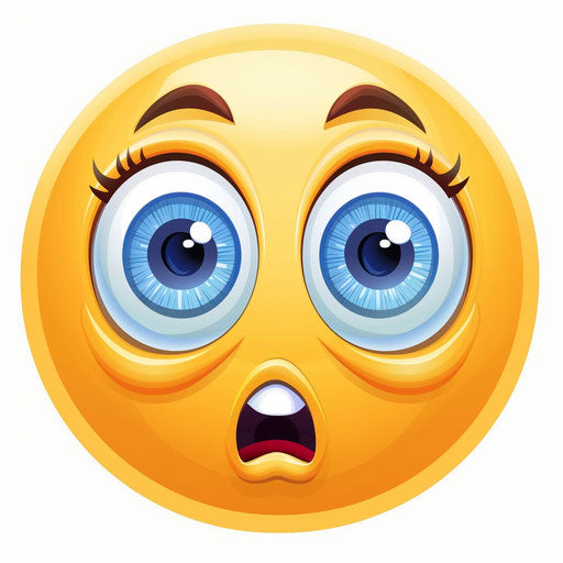 Yellow circle with blue eyes - expression of surprise