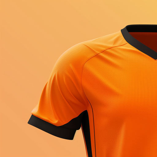 Realistic jersey on sunset orange background