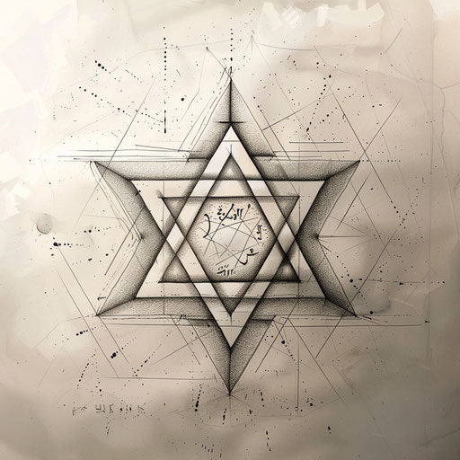Detailed tattoo sketch of the Star of David