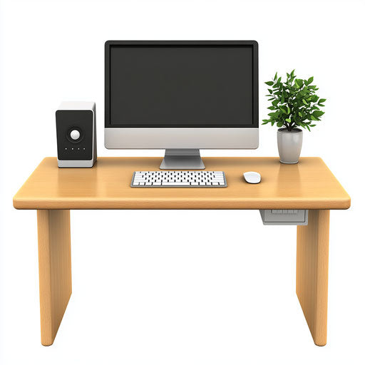 Realistic clipart of a computer desk, high resolution