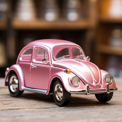 Classic light pink metallic Volkswagen car