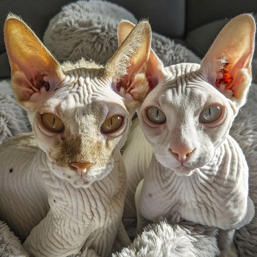 Two Cornish Rex cats