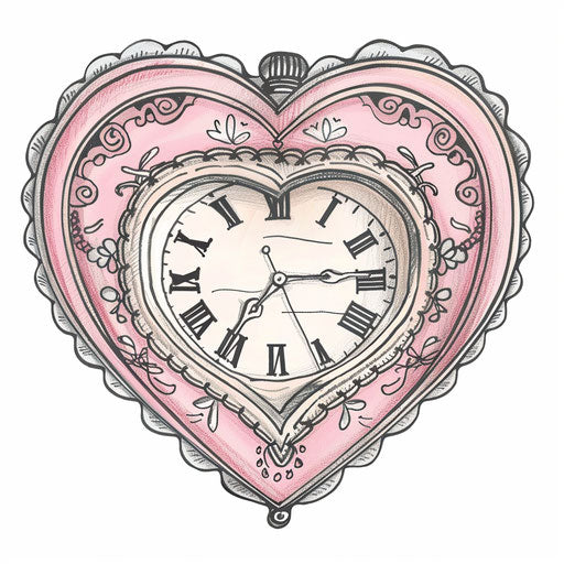 Heart-shaped watch with delicate pink and white lace