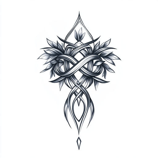 Flat tattoo sketch of mama tattoo with Celtic knot, eternal love