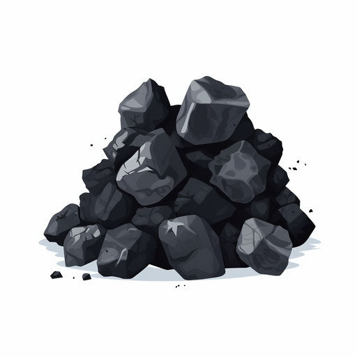 Minimalist style coal clipart on white background