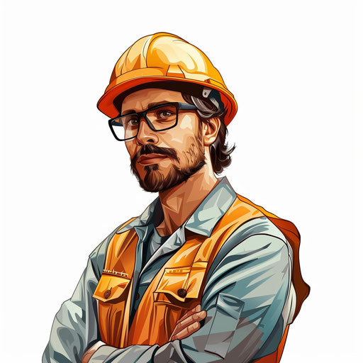 Worker clipart in photorealistic style on white background