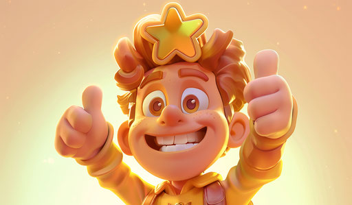 Cartoon star giving two thumbs up