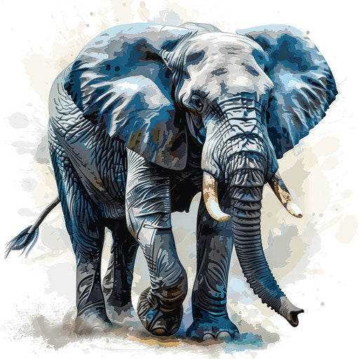 Elephant clipart in photo realistic style with dynamic shadows