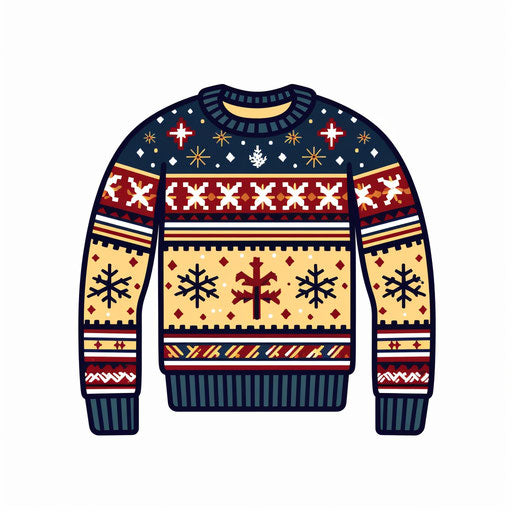 Ugly sweater in Minimalist style, on white background