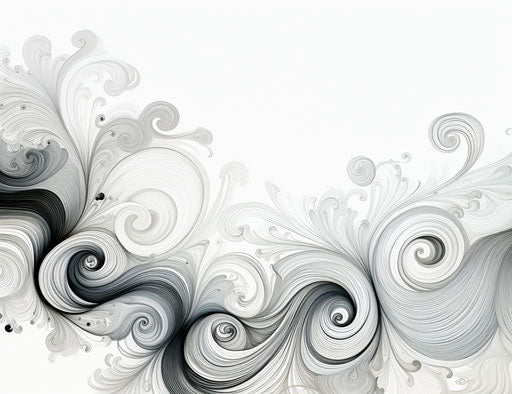 Black and white zigzag smoke pens on white background