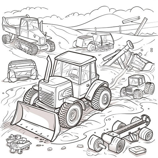 Playful scene of a toy bulldozer in a sandbox