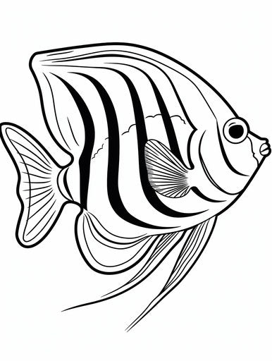 Colorful fish in the style of the Moorish idol