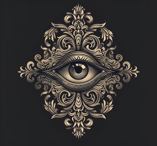 All-seeing eye carved in an elegant pattern