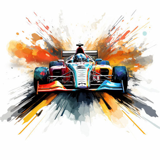 Race car in the style of Impressionistic Art