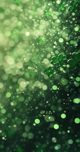 Shamrock, bokeh background, St Patricks day theme