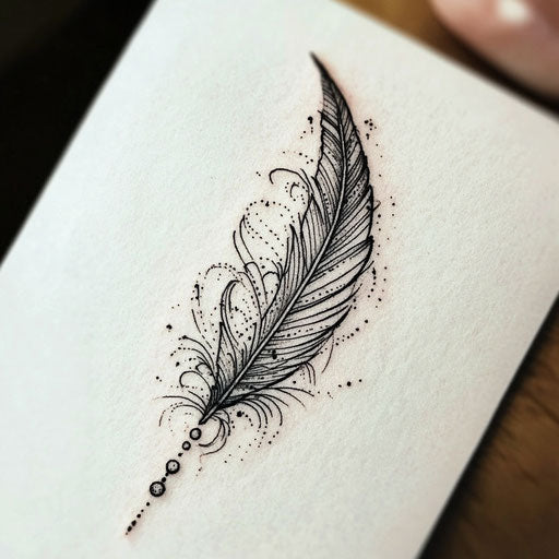 Elegant feather for simple tattoo design men