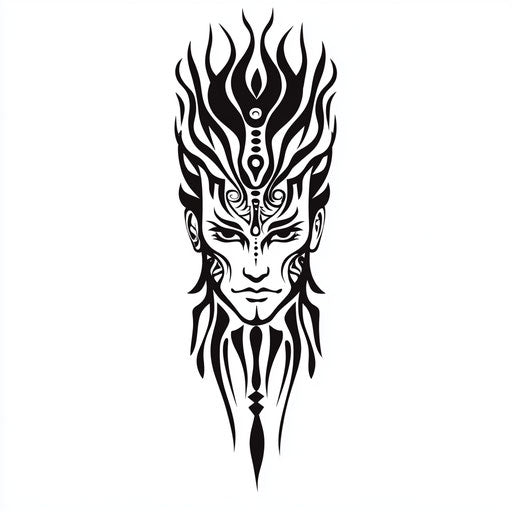 Beautiful flat clipart style tattoo sketch constantine tattoo with tribal influences