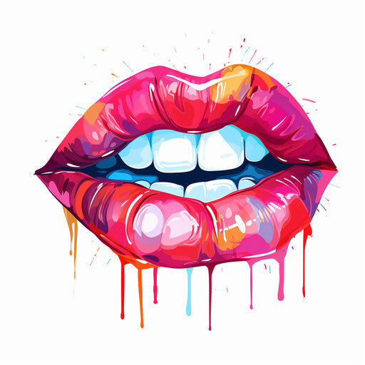 Cartoon mouth in Impressionistic Art style