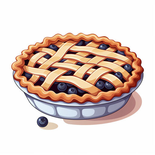 Pie in minimalist style on white background