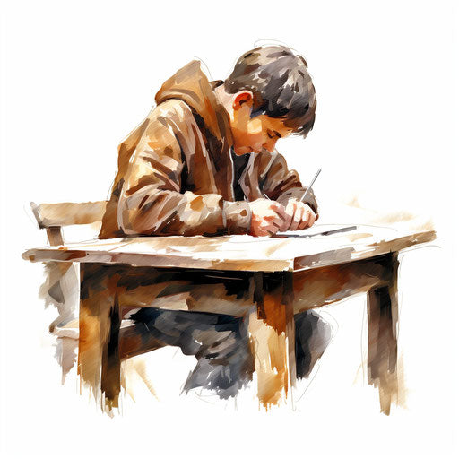 Homework illustration in the style of an Oil painting, on white background