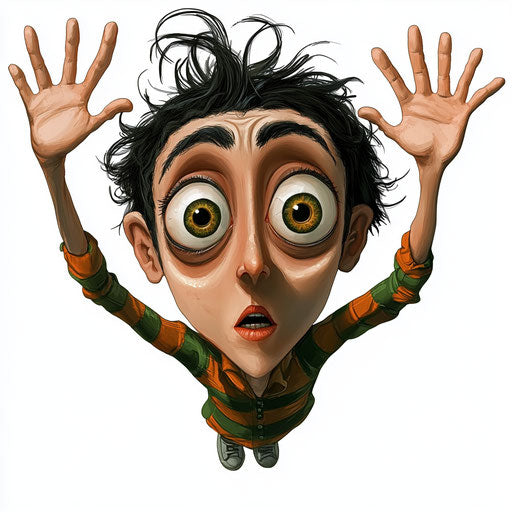 Humorous caricature of a market clipart with human characteristics