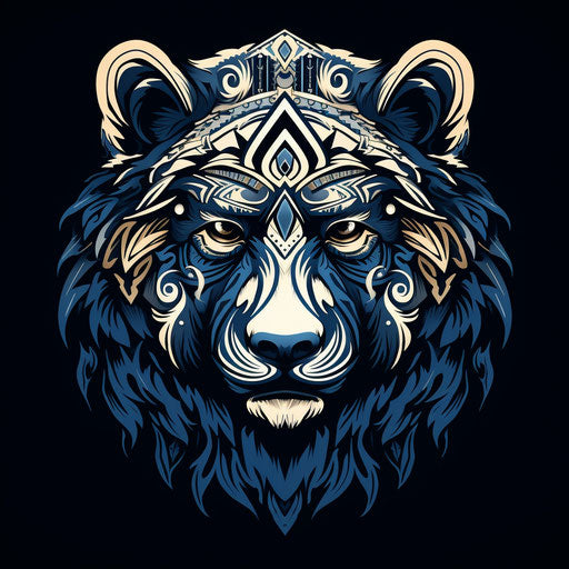 Tribal face of the bear. African tribal tattoo by art