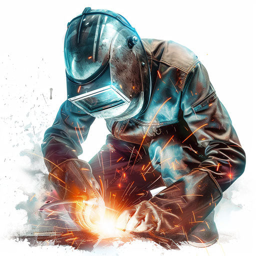 Photorealistic welding clipart on white flat background
