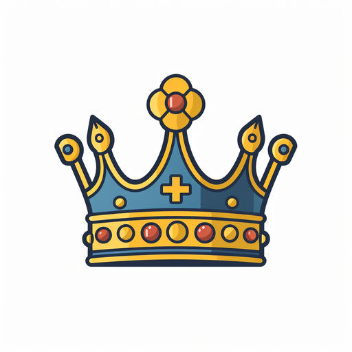 Royal crown clipart in Minimalist style, on white background