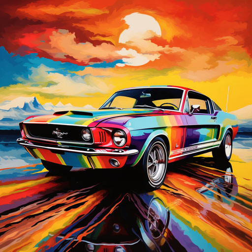 Ford Mustang GT Shelby classic Rainbow colors