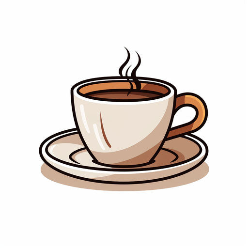 Minimalist coffee cup on white background