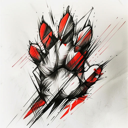 Bold sketch of a cat's paw print