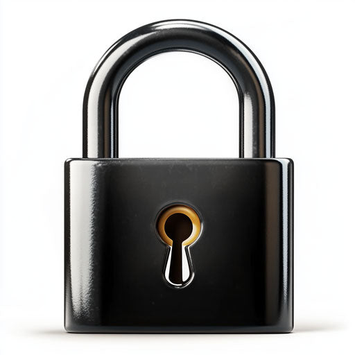 3D padlock on white background, isolated clipart