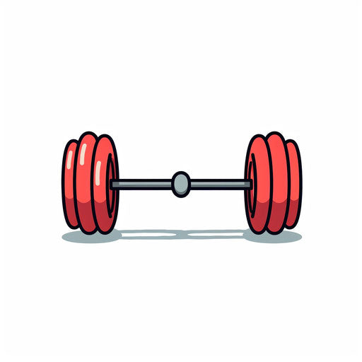 Minimalist barbell on white background