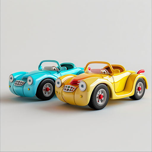 Photo-realistic toy car clipart on white background