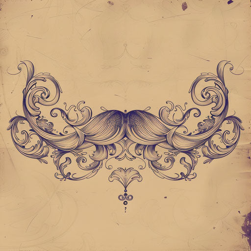 Retro tattoo sketch of a 1920s inspired mustache