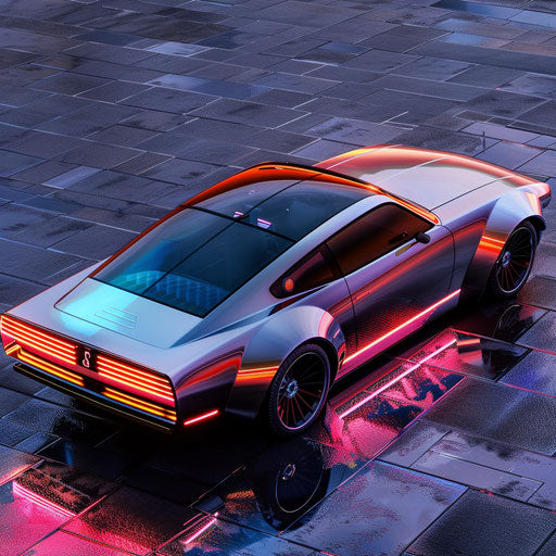 Futuristic Classic Mustang GT Shelby with Transparent Glass Roof