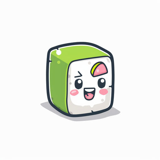 Cute expressionless sushi roll