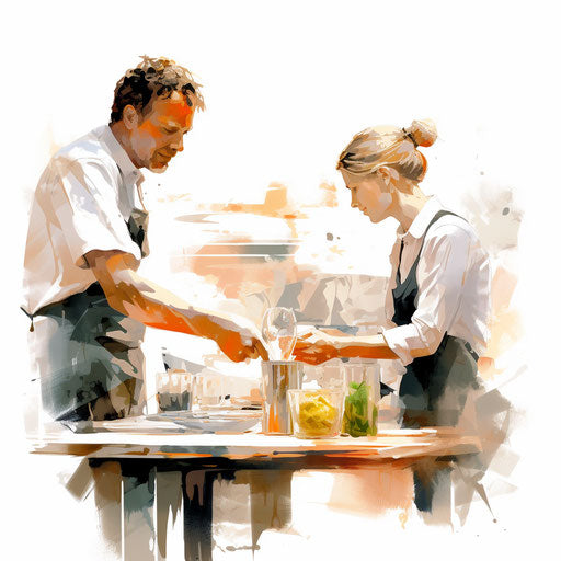 Canteen clipart in the style of Impressionistic Art