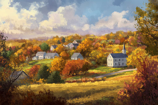 Picturesque countryside scene in the heart of New England