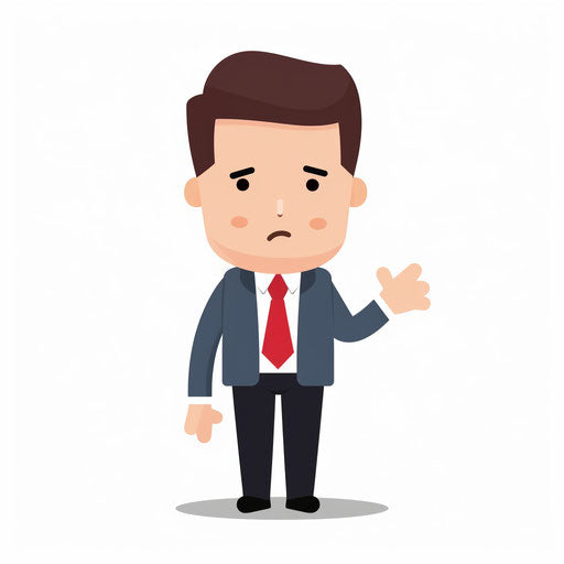 Sorry clipart in Minimalist style, on white background