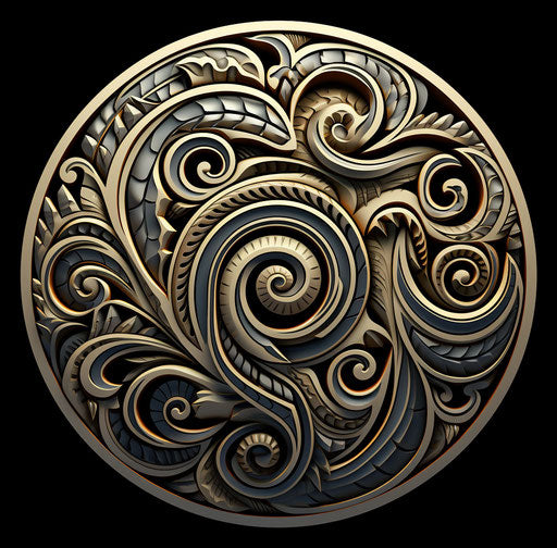 Polynesian tribal swirl tattoo design