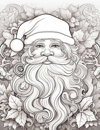 Santa Claus coloring page, in the style of captivating, Ferrania P30, joyful and optimistic 24:31