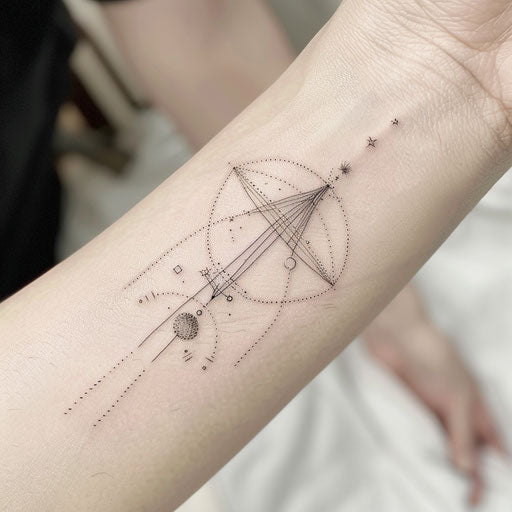 Futuristic design of Libra constellation tattoo