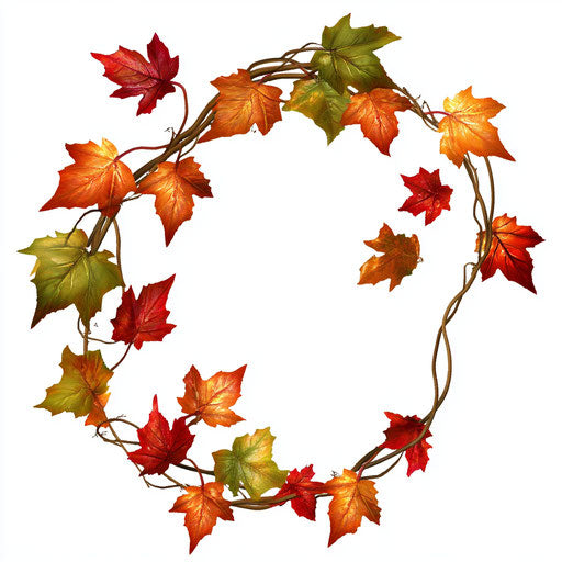 Realistic Autumn Leaves Garland, high resolution