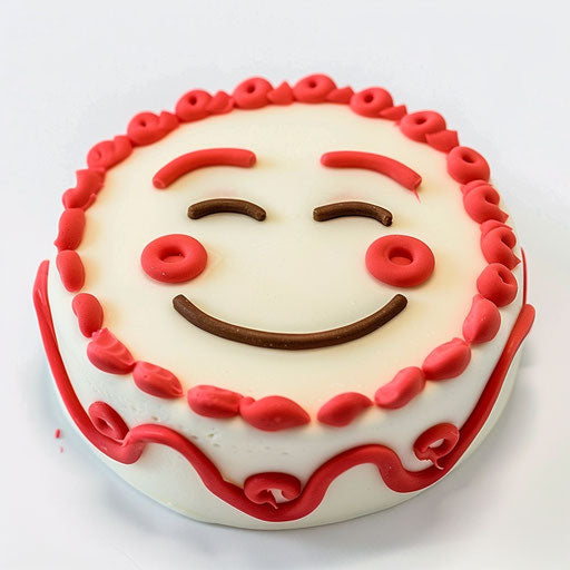 Emoji cake with happy face