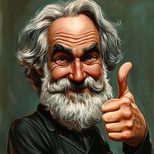 Customizable Henry Wadsworth Longfellow Caricature Clipart for Personalized Decor